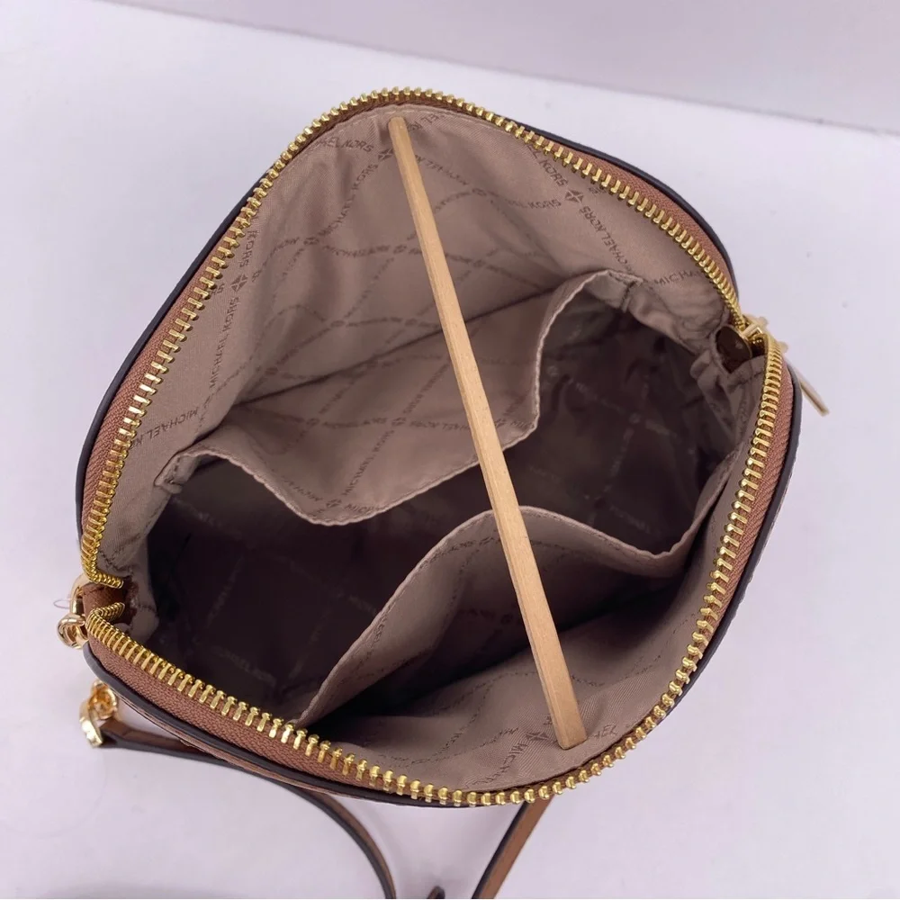 New Michael Kors Jet Set Travel Medium Dome Crossbody Leather Luggage